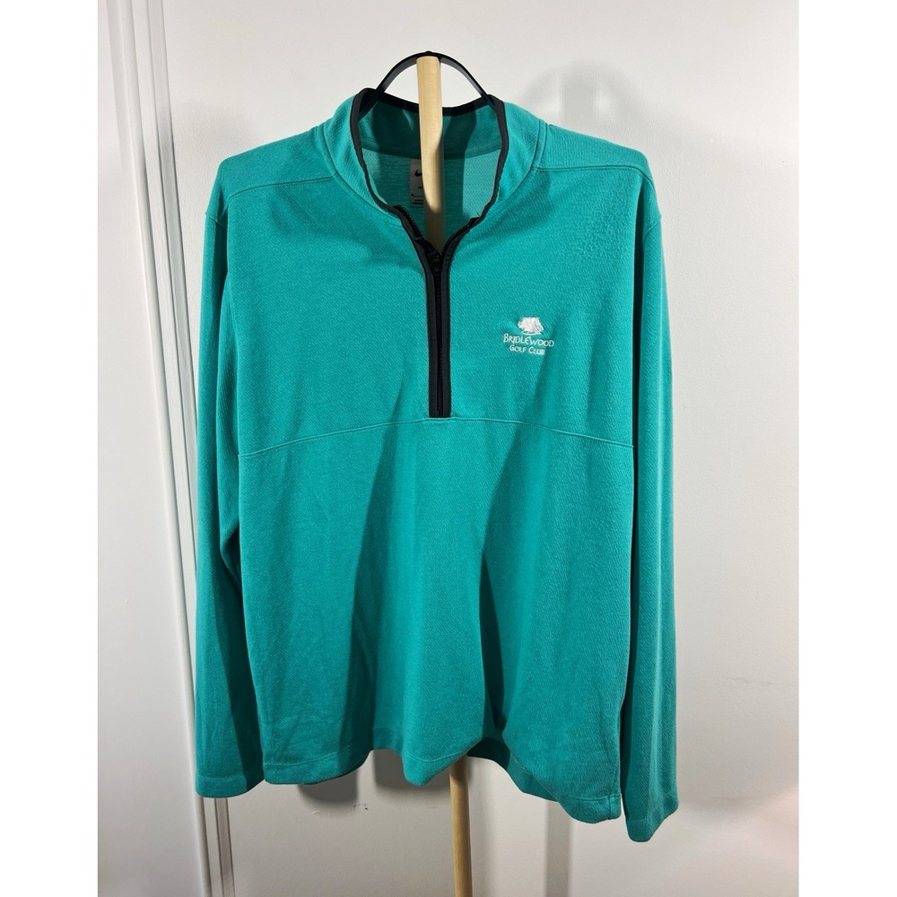 Nike Golf Bridgewood Golf Club 1/4 Zip Pullover Mens XL Teal DJ5474-318